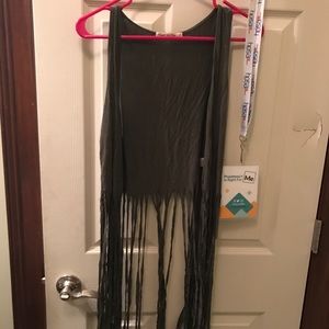 olive fringe vest!